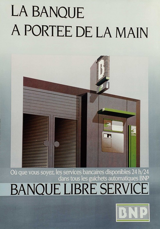 BNP’s advertising poster about the self-banking services – BNP Paribas Historical Collections