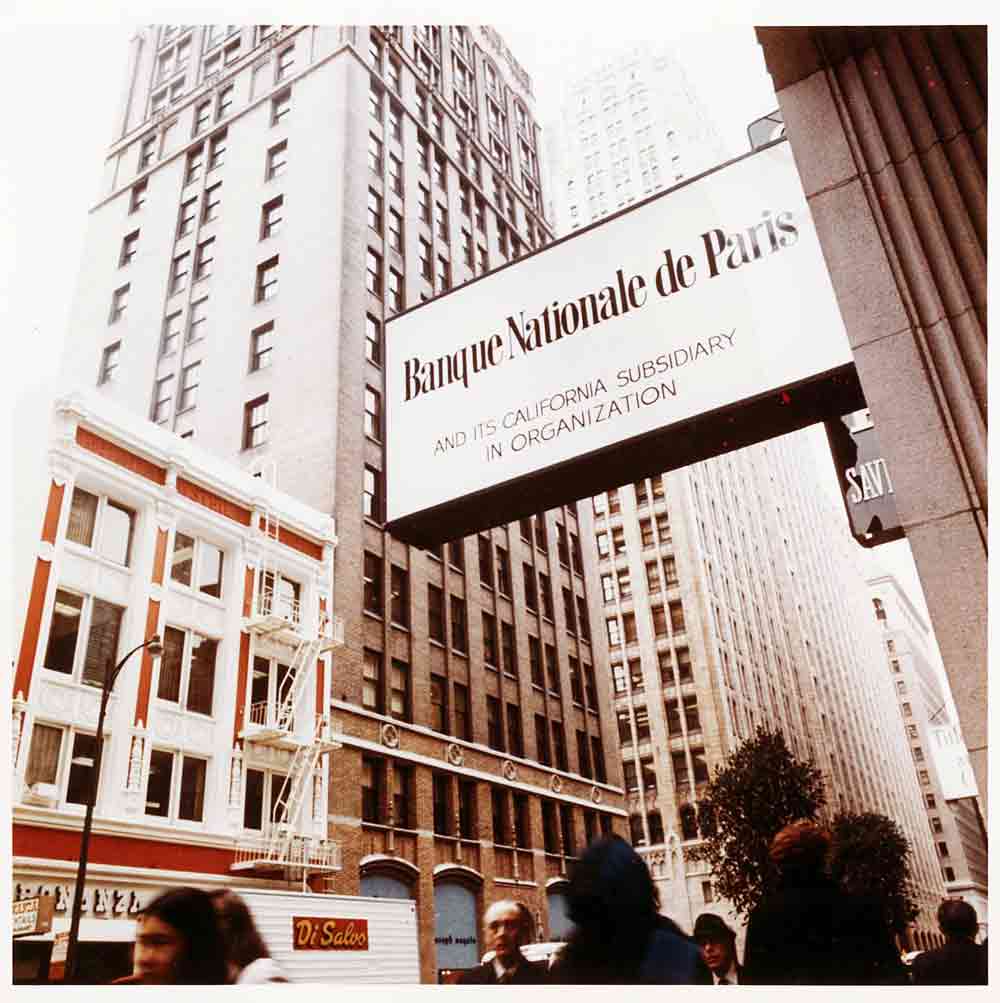 Enseigne Banque nationale de Paris, San Francisco, 1980