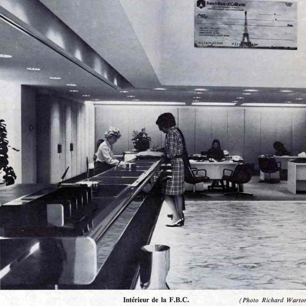 Guichet de l'agence de San Francisco, rue Montgomery, French Bank Of California 1972