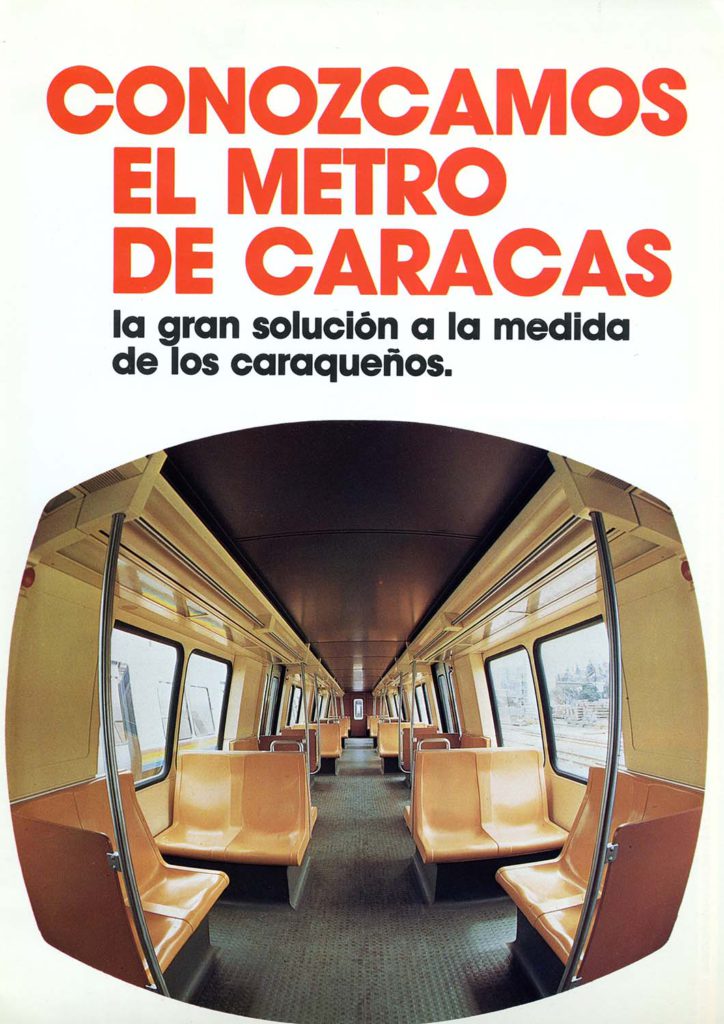 Intérieur d'une rame du métro de Caracas, années 1980, Archives historiques BNP Paribas