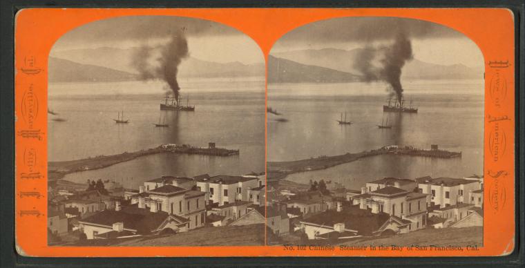 Chinese Steamer in San Francisco Bay, 1870’s. The New York Public Library Digital Collections