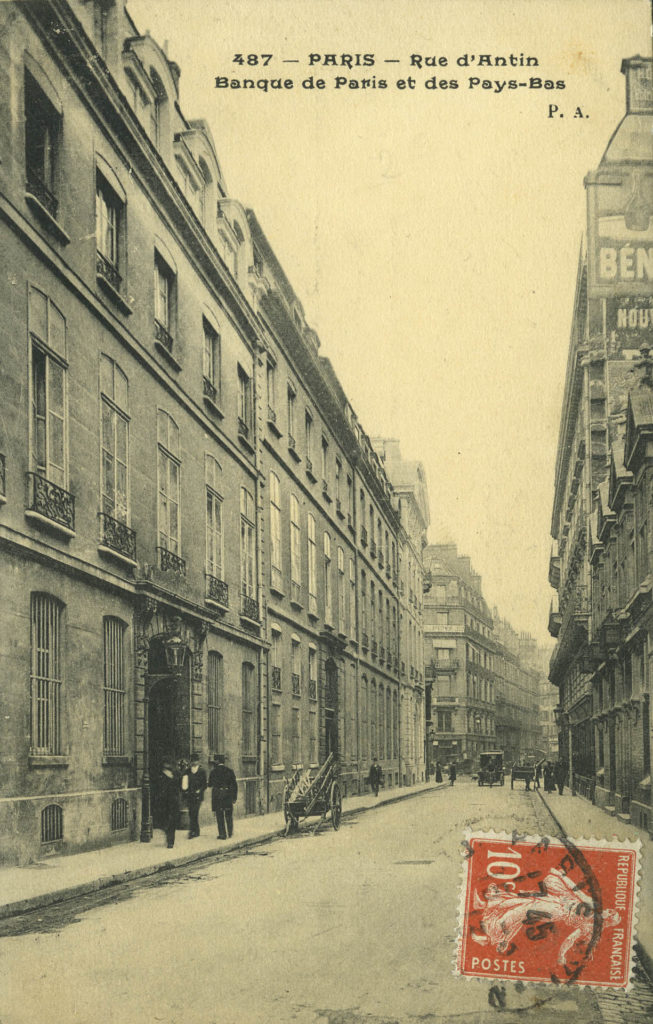 Banque de Paris et des Pays-Bas, rue d’Antin, Paris, 1910, Archives historiques BNP Paribas