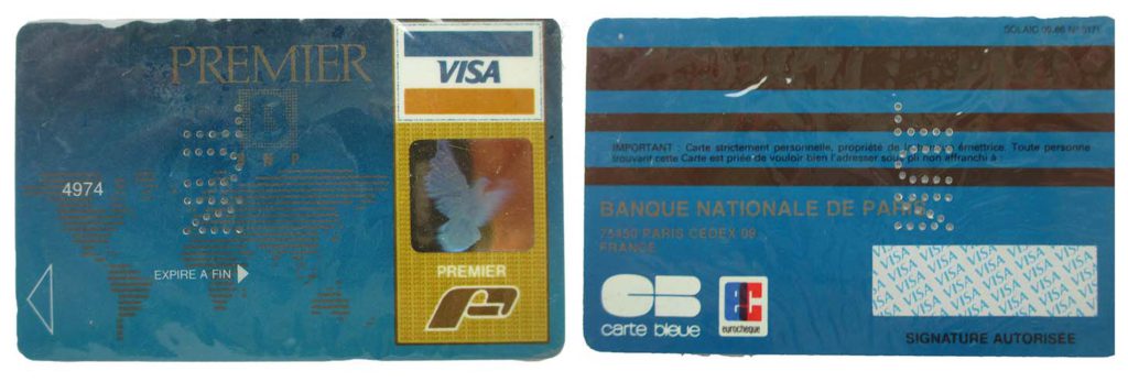 Visa Premier card with magnetic strip, 1985 – BNP Paribas Historical archives