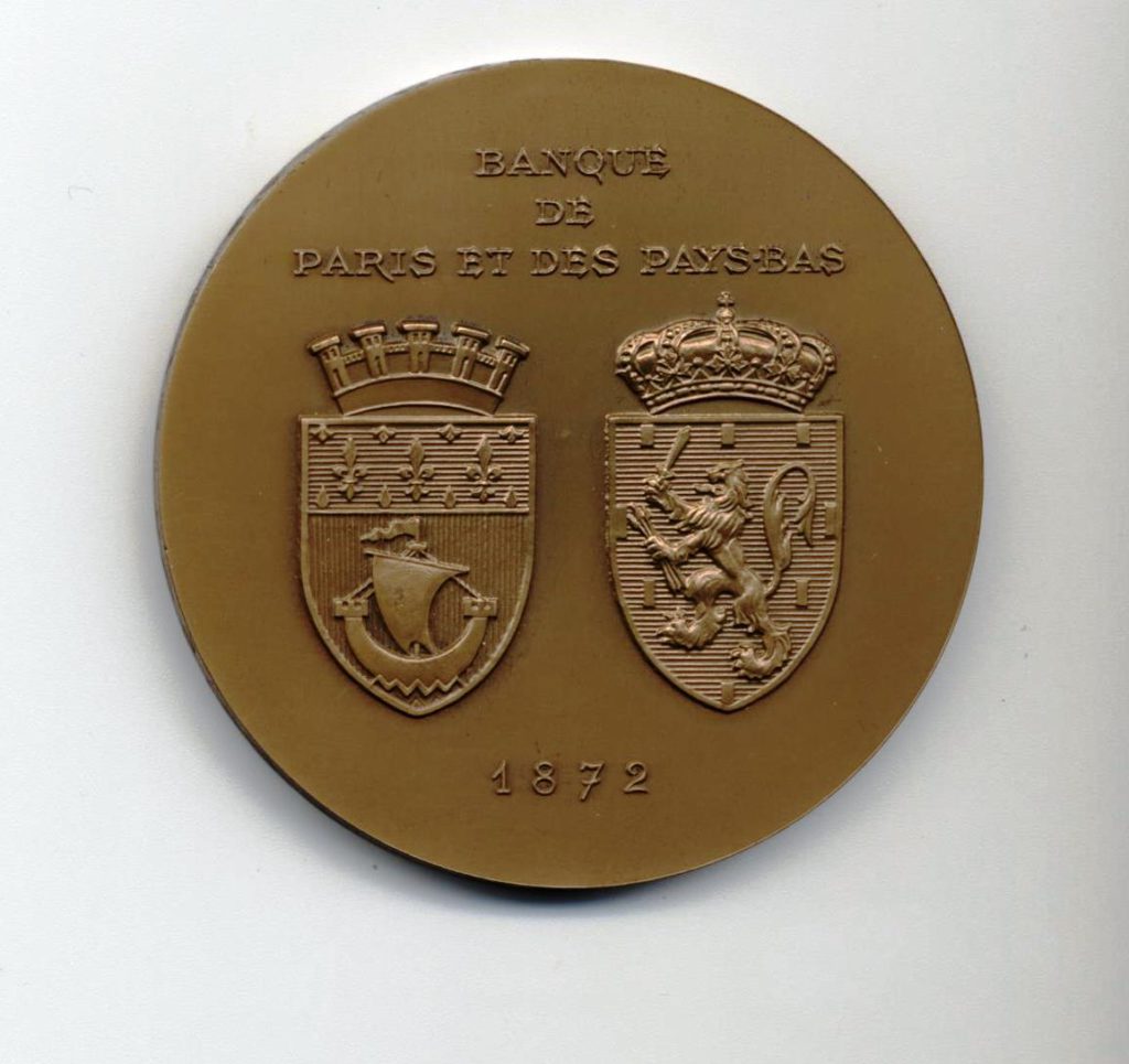 Commemorative medal for the Centennial of Paribas, 1972 - BNP Paribas Historical Association Collections