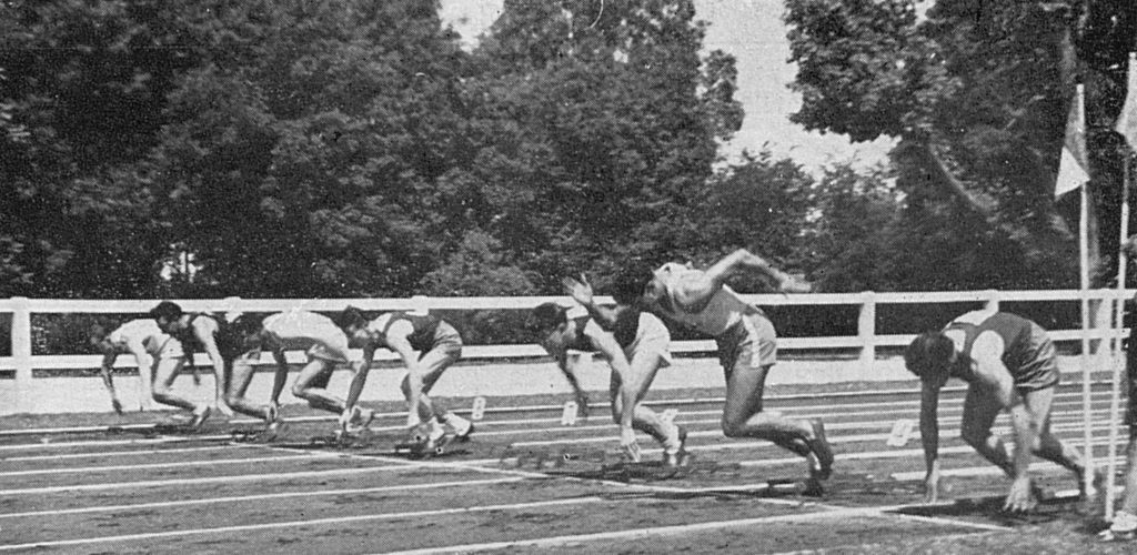 Athletics challenge in Louveciennes for the qualifying rounds of the French Championships in May 1961 – BNP Paribas Historical Archives