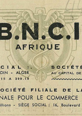 Dernière page du calendrier de la BNCI pour l'année 1944 - Archives historiques BNP Paribas