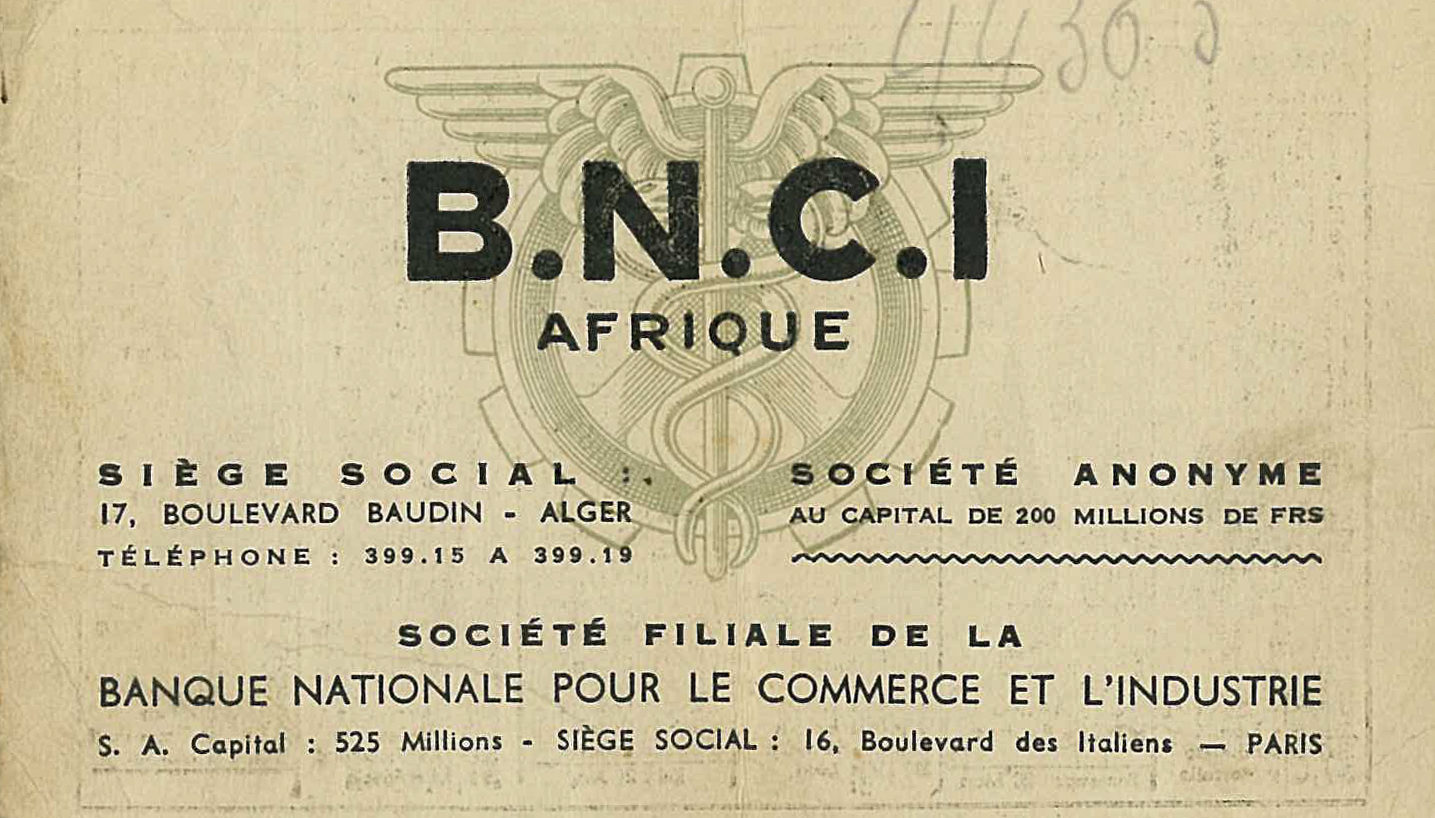 Dernière page du calendrier de la BNCI pour l'année 1944 - Archives historiques BNP Paribas