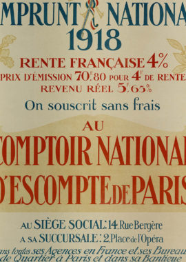 Affiche du CNEP appelant à participer au 4e emprunt de la Défense nationale dit de Libération, 1918 – Archives historiques BNP Paribas