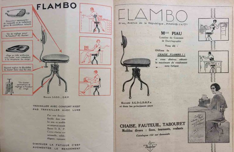 Publicités pour le siège FLAMBO, 1926 et 1929, Revue Banque – Archives historiques BNP Paribas