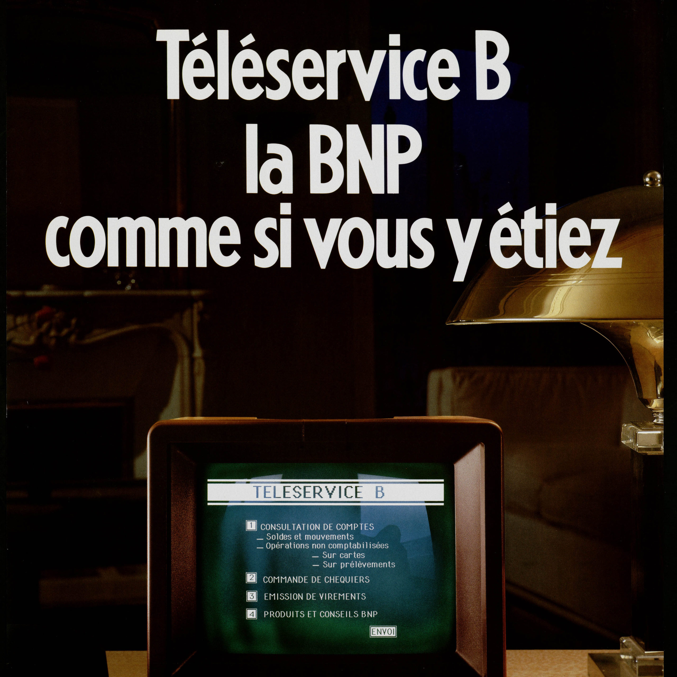 Poster of the BNP about the telebanking services, 1984 - BNP Paribas Historical Archives