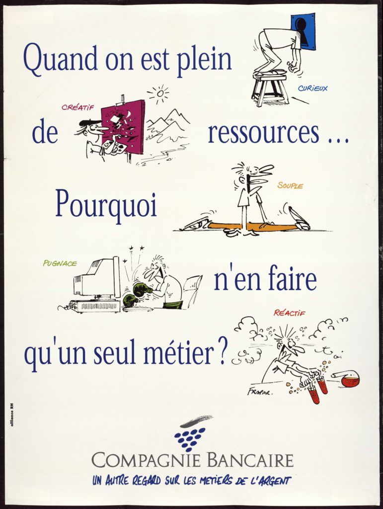 Campagne de communication de la Compagnie bancaire sur ses activités, vers 1990 - Archives historiques BNP Paribas