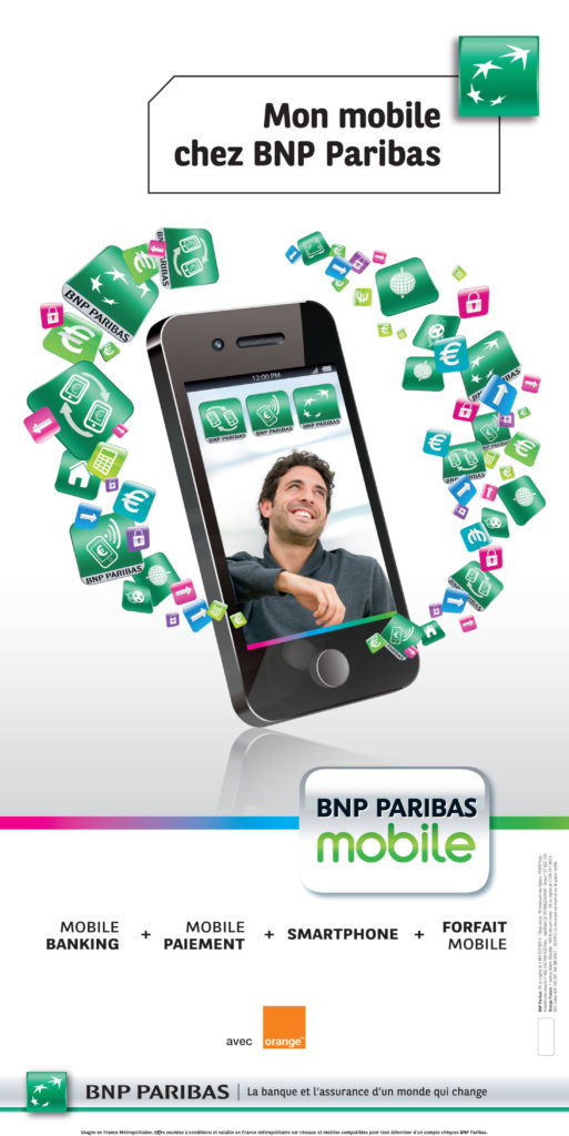 Affiche publicitaire BNP Paribas Mobile, Archives historiques de BNP Paribas, 2012, cote 5AF1873