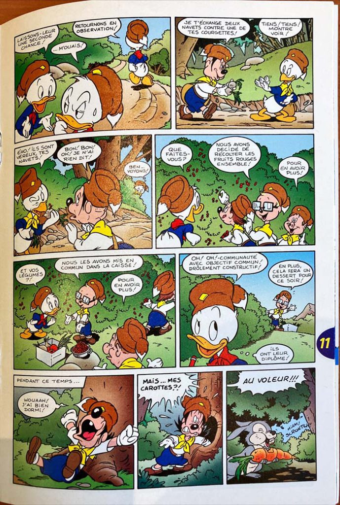 Comic strip "Les Castors Juniors" (Junior  Beavers) entitled "Penny soup"