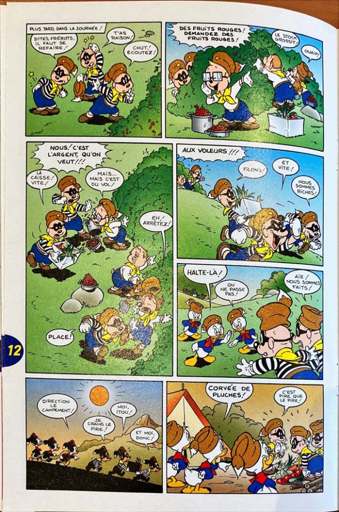 Comic strip "Les Castors Juniors" (Junior  Beavers) entitled "Penny soup"