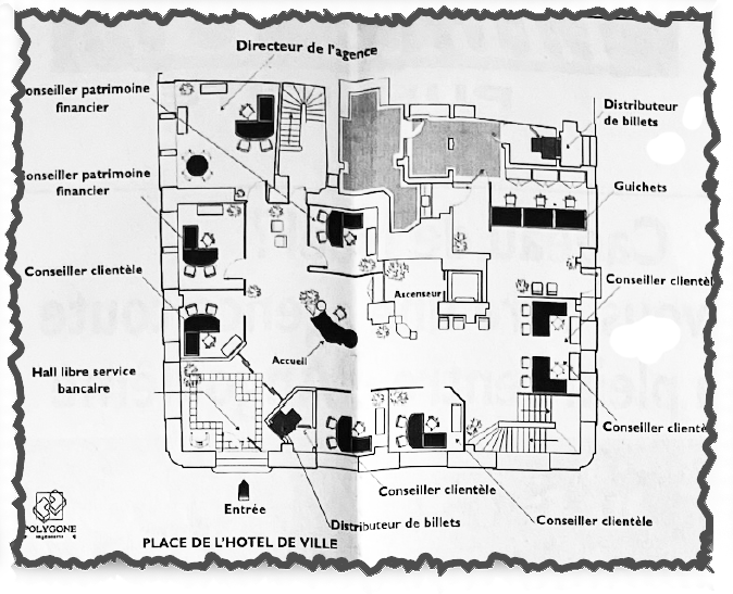 Plan de l'agence en 1997